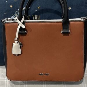 Nine West Brown and Black Satchel